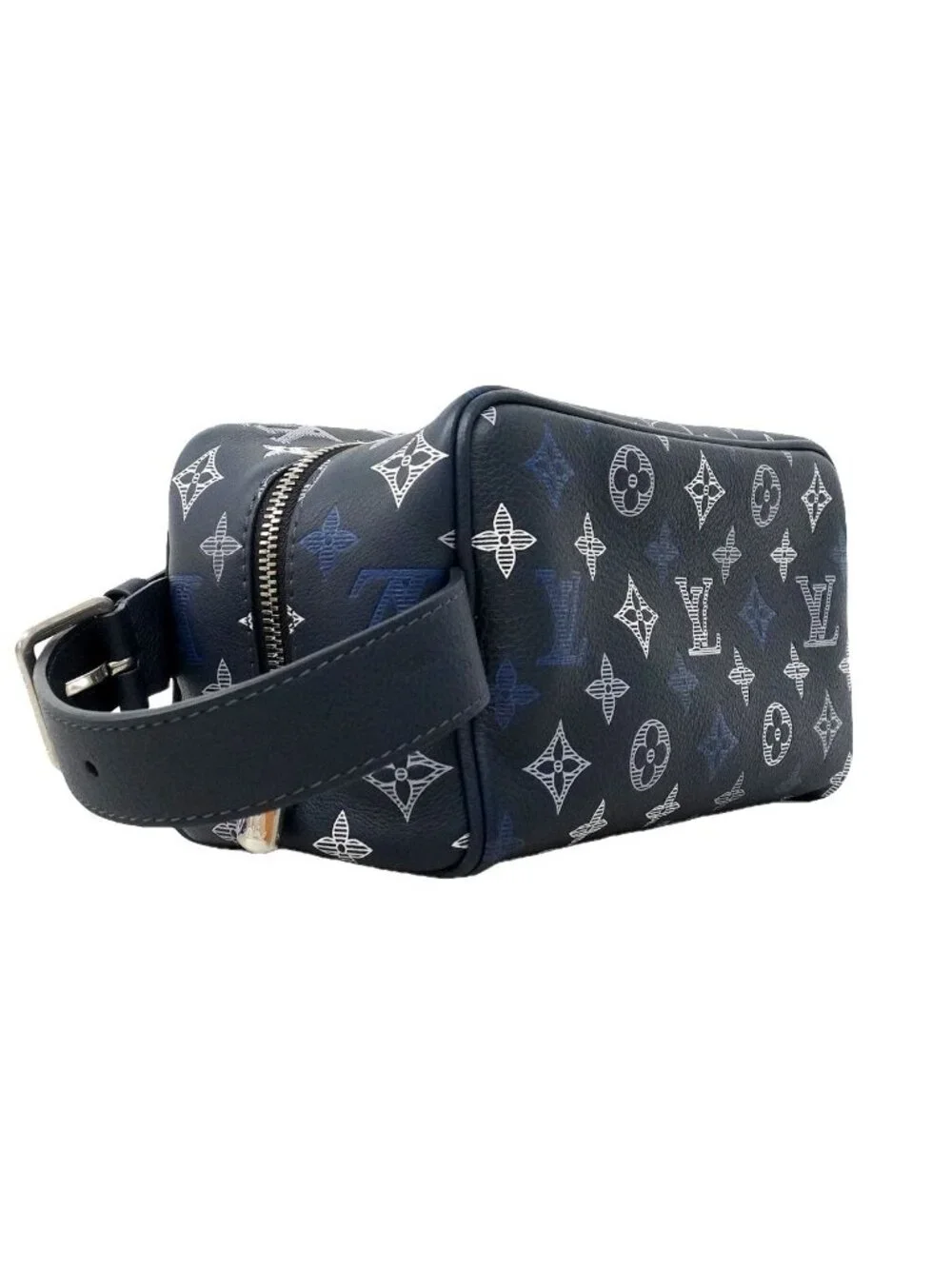 Louis Vuitton Handbag Monogram Shadow Rocker Dopp Kit Navy Blue